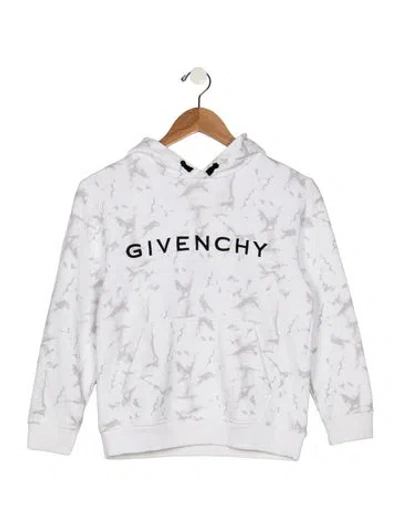 Pre-owned Givenchy Kids Boys Patterned Hoodie In White