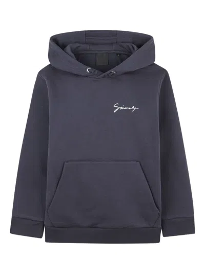 Givenchy Kids Boys' Signature Dragon Graphic Sweatshirt With Kangaroo Pocket In Blue
