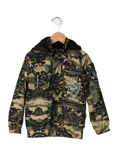 Pre-owned Givenchy Babies' Kids Camouflage Windbreaker Jacket In Green