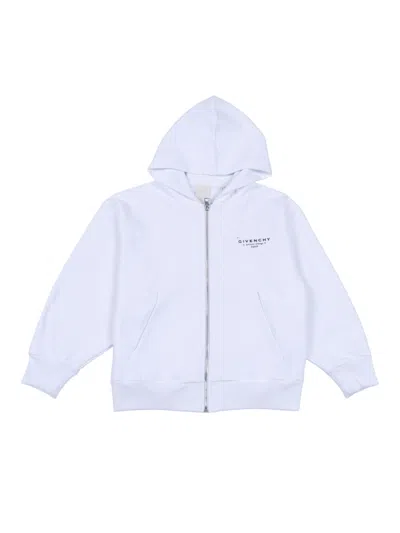 Givenchy Kids Cardigan Con Cappuccio In White
