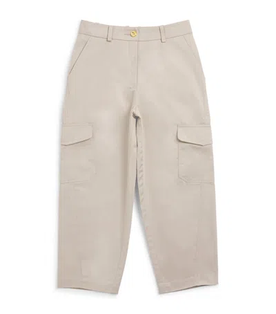 Givenchy Kids Cotton Cargo Trousers In Sand