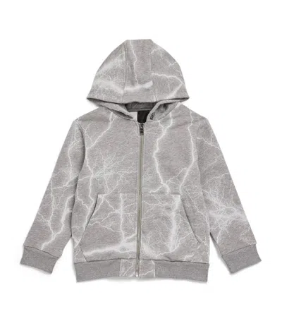 Givenchy Kids Cotton Lightning Print Hoodie (4-12+ Years) In Grey