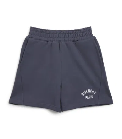 Givenchy Kids Cotton Logo Sweat Shorts In Gray