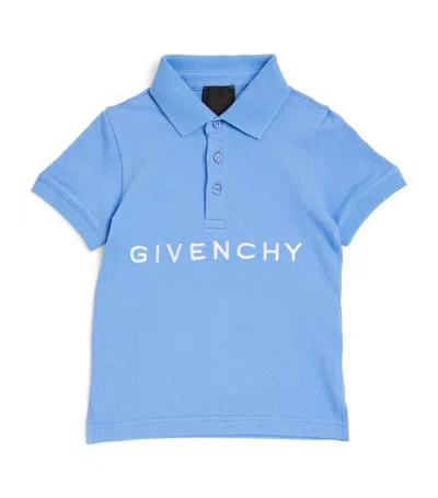 Givenchy Kids' Cotton Polo Shirt (2-3 Years) In Blue
