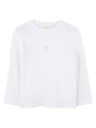 Givenchy Kids' Cotton Trimming Shirt In White
