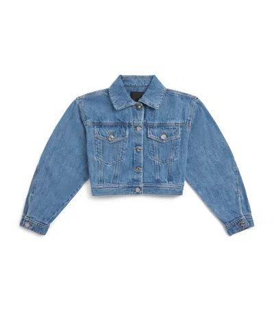 Givenchy Kids Cropped Denim Jacket In Blue