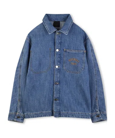 Givenchy Kids Denim Shirt In Blue