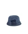 Givenchy Kids Dropped Narrow Brim Denim Bucket Hat In Blue