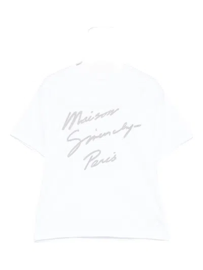 Givenchy Kids Embroidered Logo Tailored Neckline Short Sleeve T-shirt For Boys In White