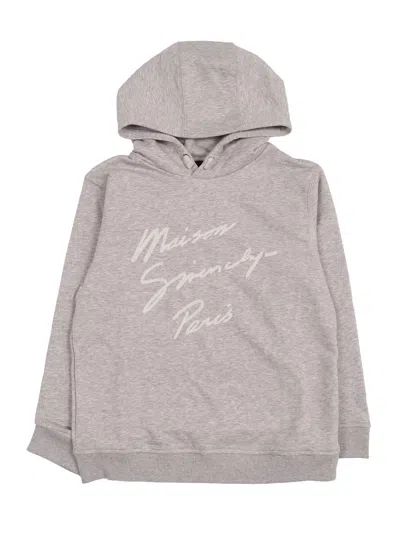 Givenchy Kids Felpa Con Cappuccio In Gray