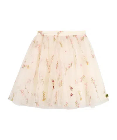 Givenchy Kids Floral Embroidered Tulle Skirt In Neutral