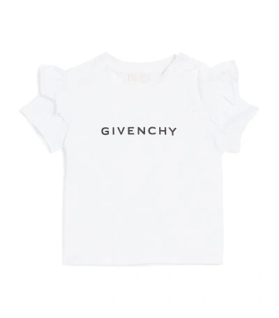 Givenchy Kids Frill-trim Logo T-shirt (2-3 Years) In White
