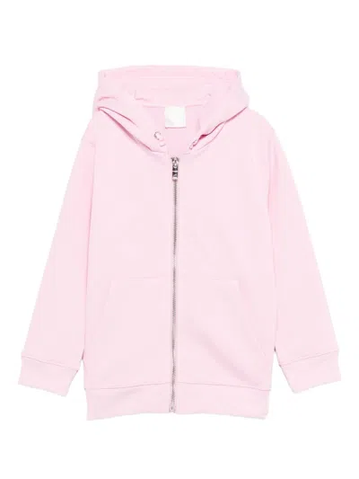 Givenchy Kids Front Zip Fastening Sweatshirt With Kangaroo Pockets For Boys In Pink