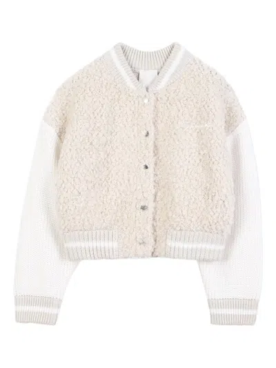 Givenchy Kids Girls' Fashion Mini Jacket With Contrast Knit Sleeves In White