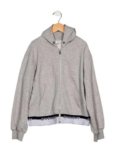 Pre-owned Givenchy Kids Girls' Logo Print Hooded Jacket In Black/grey/white