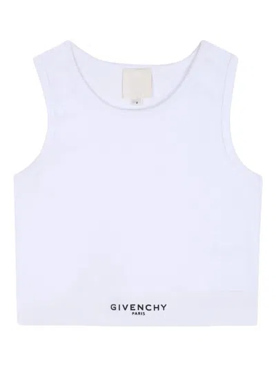 Givenchy Kids Girls' Round Neck Logo T-shirt In White