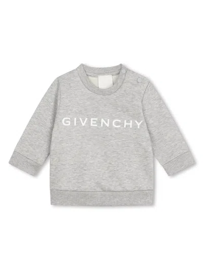Givenchy Babies' Logo-print Mélange-effect Sweatshirt In Grigio