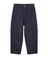 Givenchy Kids Herringbone Pattern Wide Leg Cargo Pants In Blue