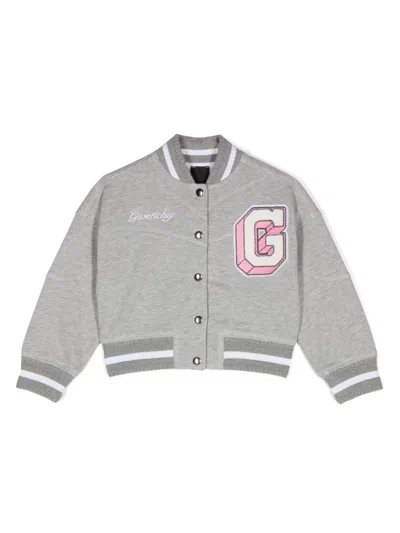 Givenchy Kids' Bomber Con Applicazione In Gray