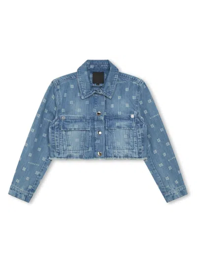 Givenchy Kids' 4g-print Denim Jacket In Blue