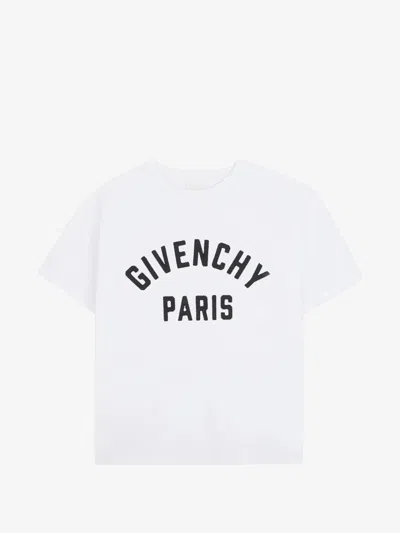 Givenchy Kids Kids Crew Neck T-shirt With Embroidered Logo, 100% Cotton In White