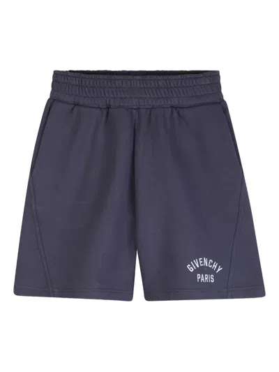 Givenchy Kids Kids' Mini Embroidered Logo Waist Shorts In Grey