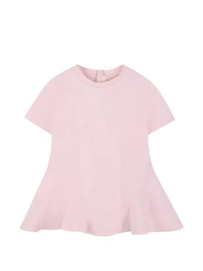 Givenchy Kids Kids' Short Sleeve Embroidered Logo Dress In Pink