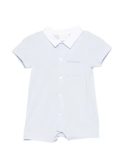 Givenchy Kids Kids' Short-sleeve Polo With Pocket And Bucket Hat In Blue
