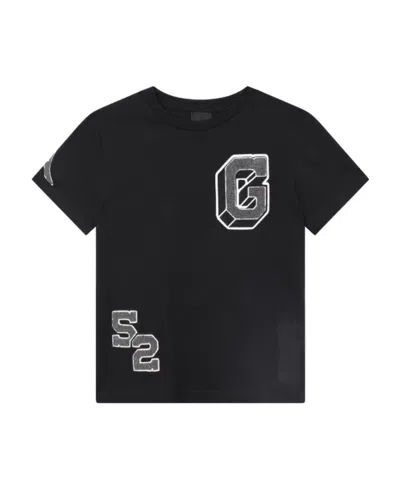 Givenchy Kids Logo-appliqué Crewneck T-shirt In Black