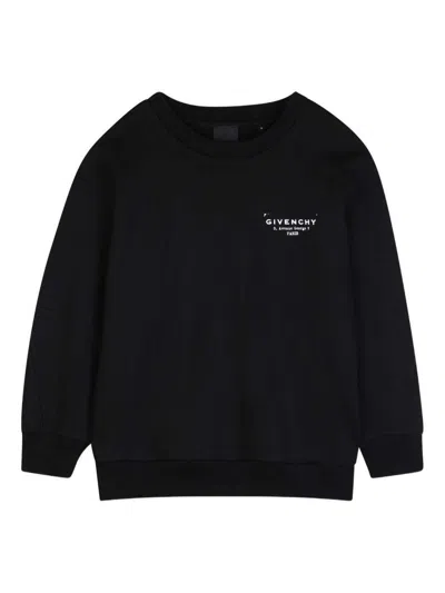 Givenchy Kids Logo Detailed Crewneck Sweatshirt In Black