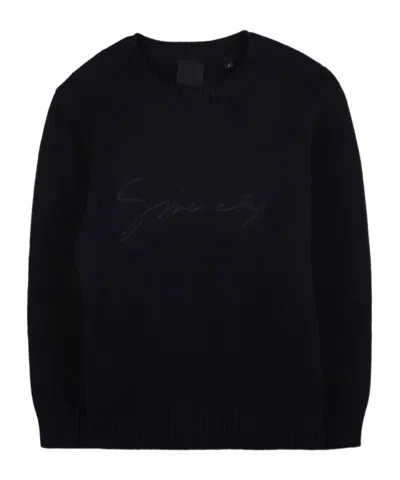 Givenchy Kids Logo Embroidered Jumper In Black
