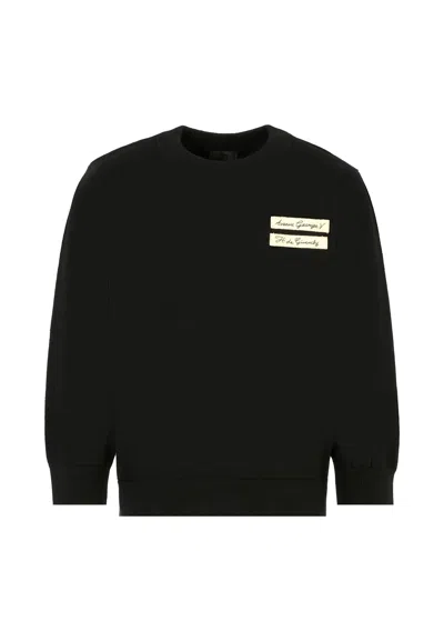 Givenchy Kids Logo-patch Crewneck Sweatshirt In Black