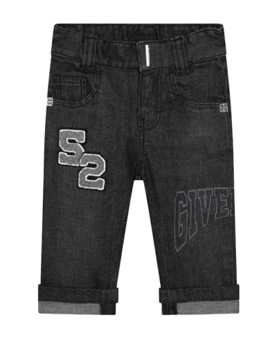 Givenchy Kids Logo-patch Straight-leg Denim Jeans In White
