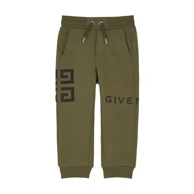 Givenchy Kids Logo-print Jersey Sweatpants In Green