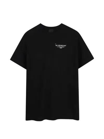 Givenchy Kids Logo Print Short Sleeve Tee In Black
