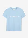 Givenchy Kids Logo Print T-shirt In Blue