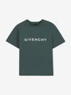 Givenchy Kids Logo Print T-shirt In Green