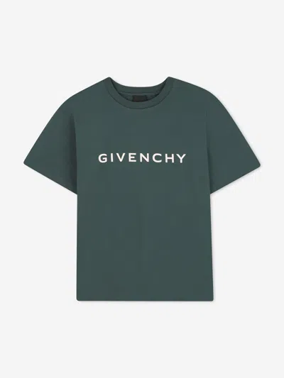 Givenchy Kids Logo Print T-shirt In Green
