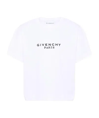 Givenchy Kids Logo Printed Crewneck T-shirt In White