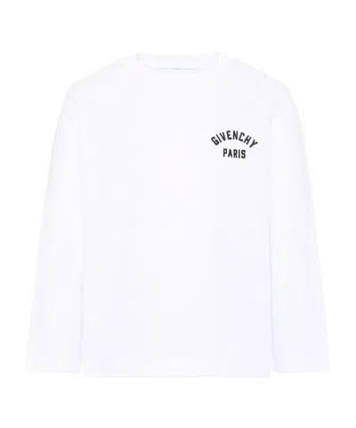 Givenchy Kids Logo Printed Crewneck T-shirt In White