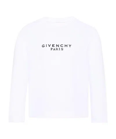 Givenchy Kids Logo Printed Long-sleeved T-shirt In White