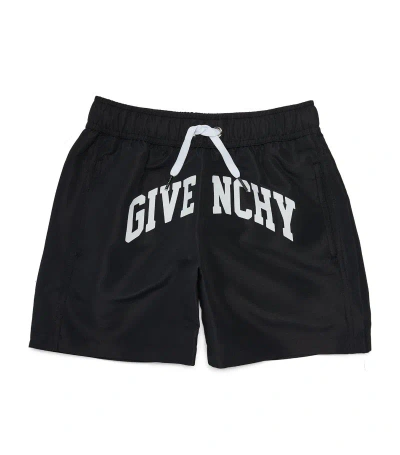 Givenchy Kids Black Drawstring Swim Shorts In 09b Black