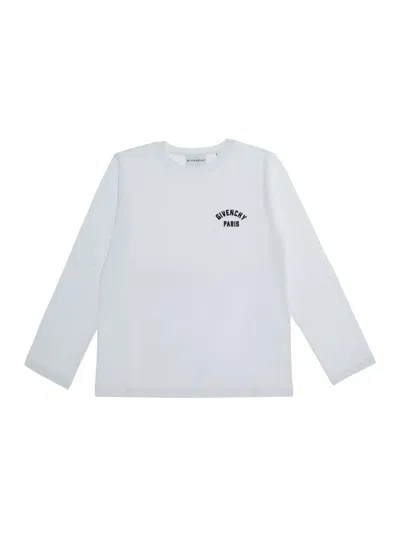 Givenchy Kids Mini Boy's Cotton Jersey T-shirt With Front Logo Print In White