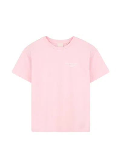 Givenchy Kids Mini Boy's Cotton T-shirt For Spring 2026 In Pink