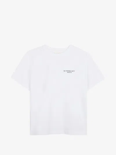Givenchy Kids Mini Boys Cotton Crew Neck T-shirt With Chest And Back Logo Print In White