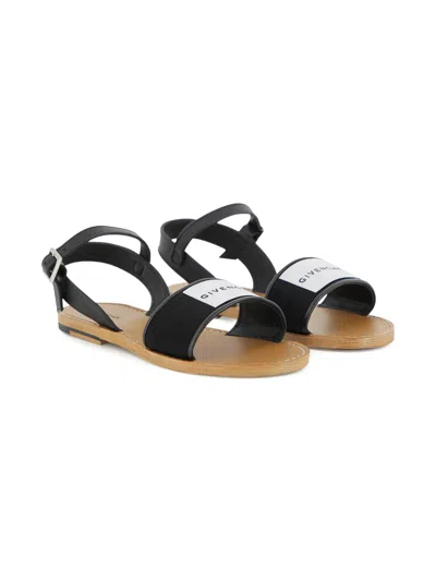Givenchy Kids Mini Buckle Fastening Sandals For Girls In Black