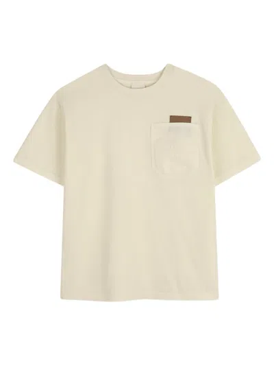 Givenchy Kids Mini Chest Pocket Tee With Embroidered Logo In Yellow