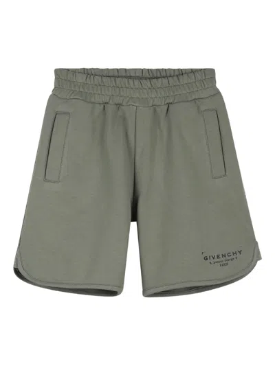 Givenchy Kids Mini Ethereal Waist Shorts For Boys In Green
