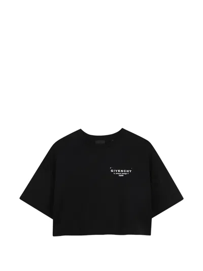 Givenchy Kids Mini Fashion Tee With Stamp Print For Girls In Black