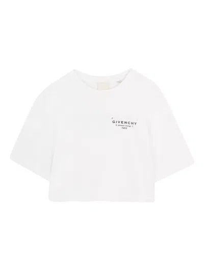 Givenchy Kids Mini Graphic Print T-shirt For Girls In White